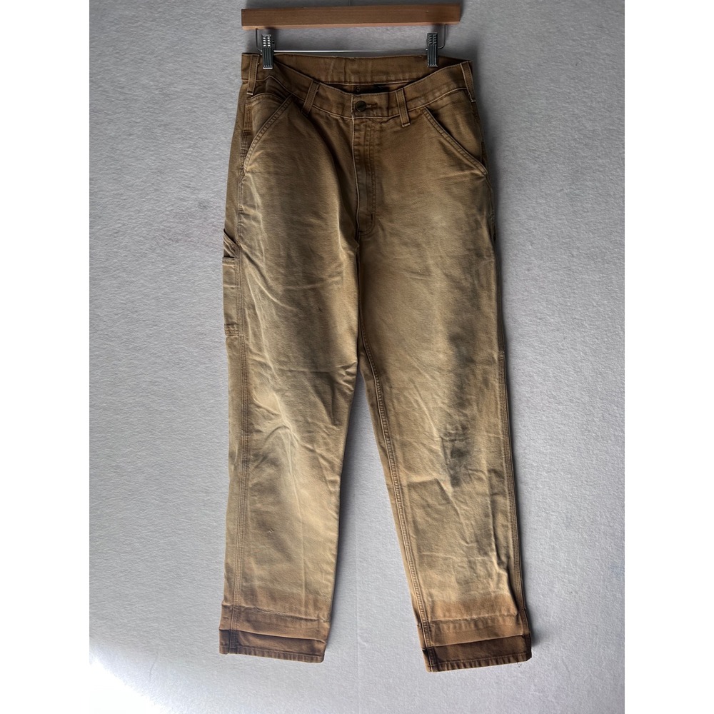 Carhartt Carpenter Pants Mens 31x29 Brown Duck Canvas Workwear